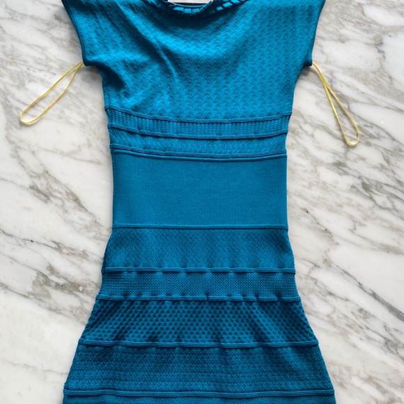 CATHERINE MALANDRINO Teal Knit Mini Dress - Picture 4 of 7